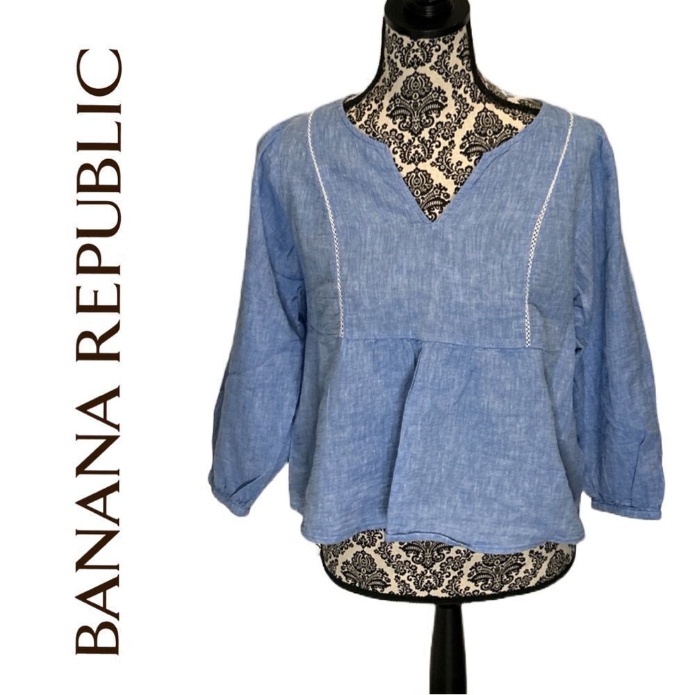 Banana Republic Women’s Linen‎ Blend 3/4 Sleeve Blouse - Size XS